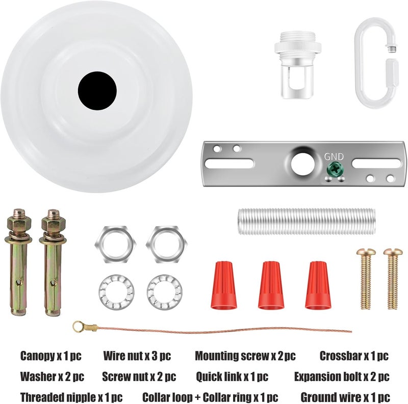 MAYOMAJO 5-5/16 Inch Light Canopy Kit with Heavy Duty, Replacement Cover Plate with Mounting Hardware for Chandelier, Pendant Light, Swag Light, Ceiling Fan, Flower Basket or DIY Projects (White) - Image 3